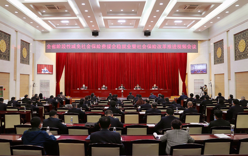 甘肅省階段性減免社會保險費援企穩就業暨社會保險改革推進視頻會議召開