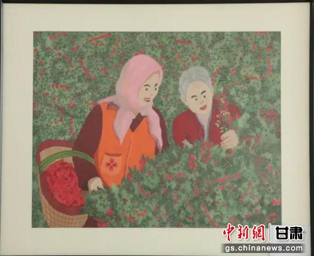 靖遠(yuǎn)縣枸杞種植業(yè)帶動10多萬農(nóng)民脫貧致富。刺繡 王明風(fēng) 繡稿 胡靜