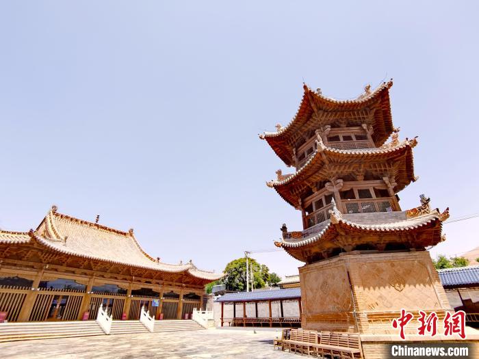 圖為阿河灘清真寺局部。　張添福 攝